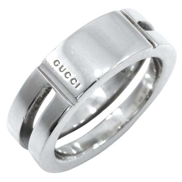 GUCCI logo Ring Silver925 #5.1(US Size) 6.1g Women - Picture 1 of 9